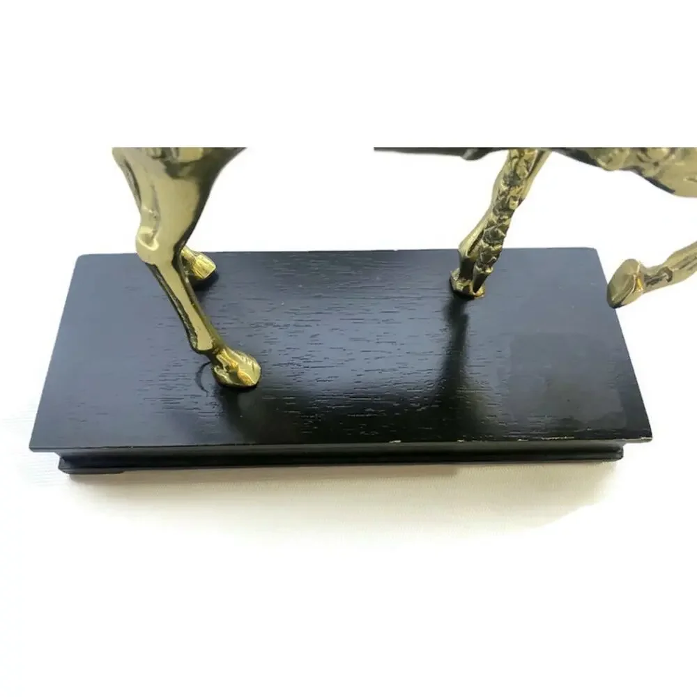 Brass Carousel Horse on Lacquer Wood Base Wildwood Accents 9